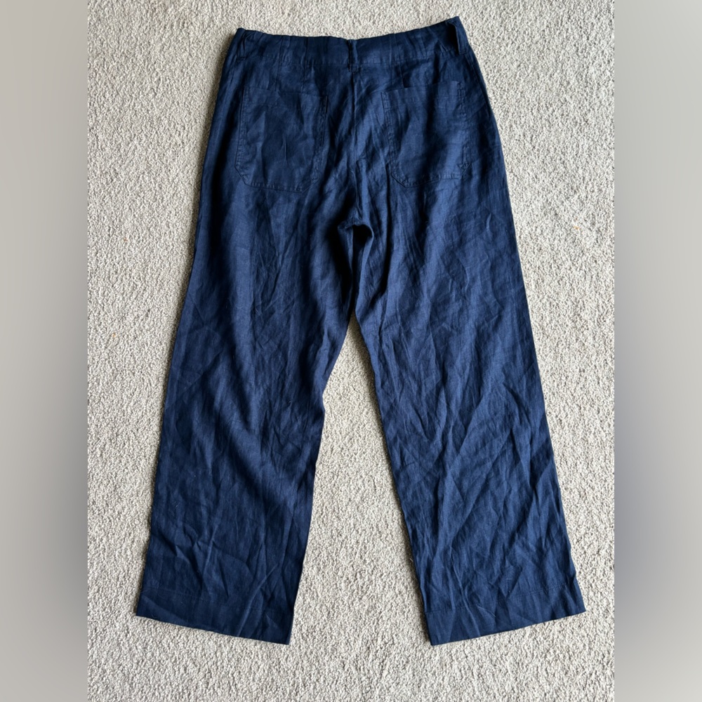 Quince European 100% Linen Patch Pocket Wide Leg Pant Size 10 - Picture 8 of 9